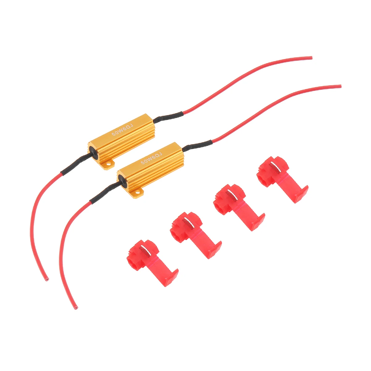

2pcs 50W LED Reverse Brake Turn Signal Light Load Resistor Fix Error Fast Flash 7443 WY21W W21W 7440 P21/5W 1157 P21W 1156
