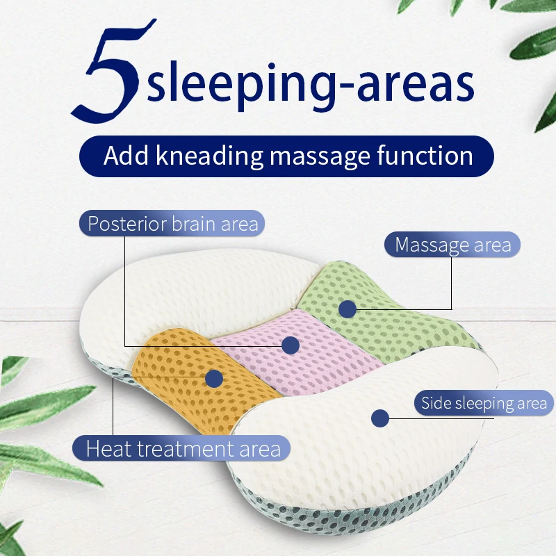 Zdravotní potřeby Přenosný černý elektrický relaxační masážní polštář Shiatsu ve tvaru U_voghion.com