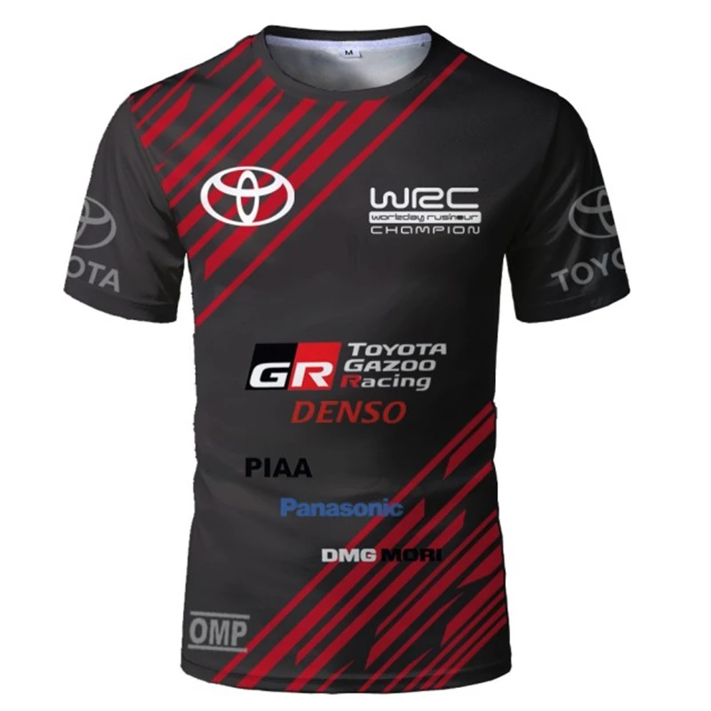 Футболки WRC для Toyota футболки с 3D принтом гоночного автомобиля и ралли уличная
