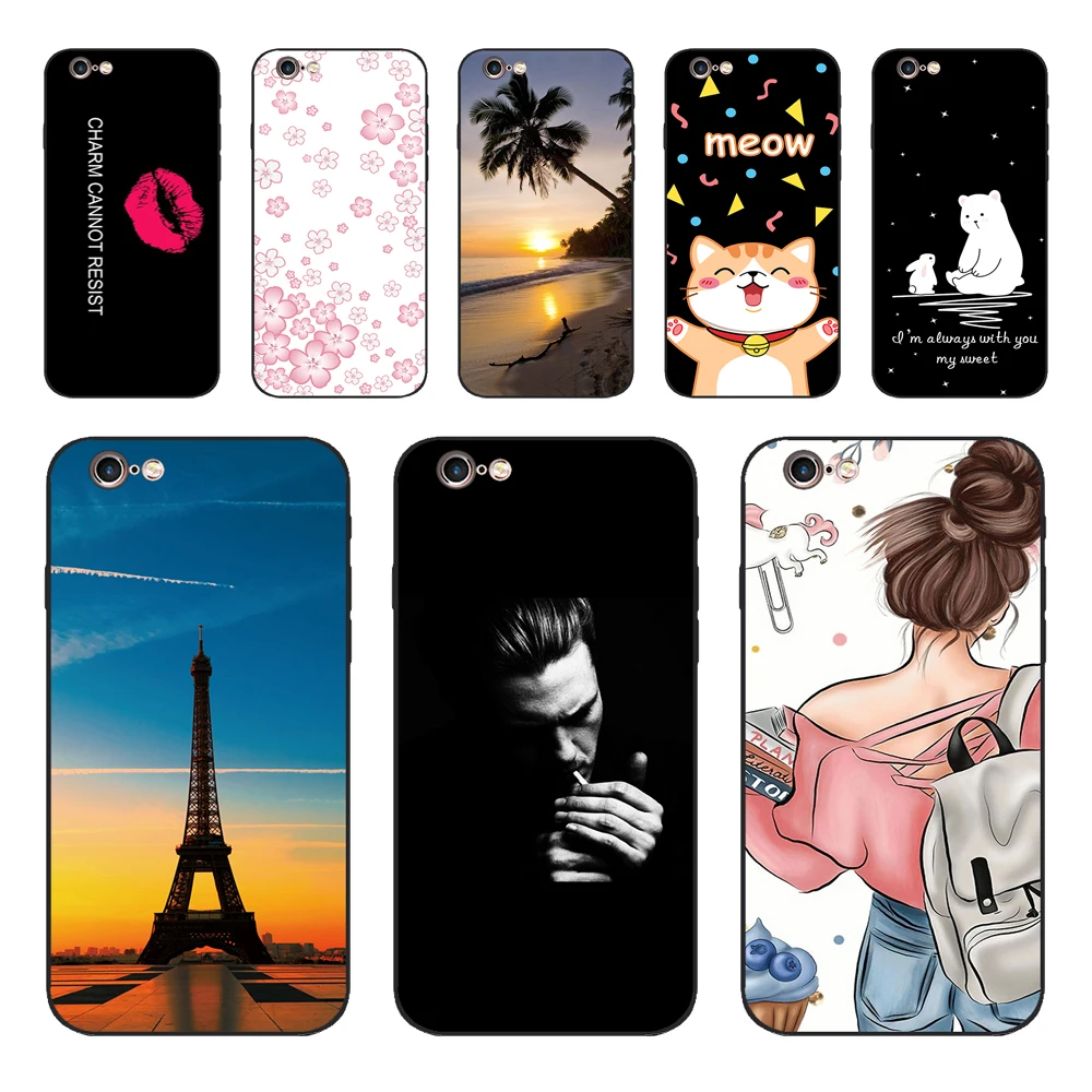 Per Iphone 5S Se 5 Case Cover Silicone Morbido Tpu Cover Stampa Fiore Simpatico Animale Cassa Del Telefono Per Iphone 6S 6 7 8 Fundas Casi