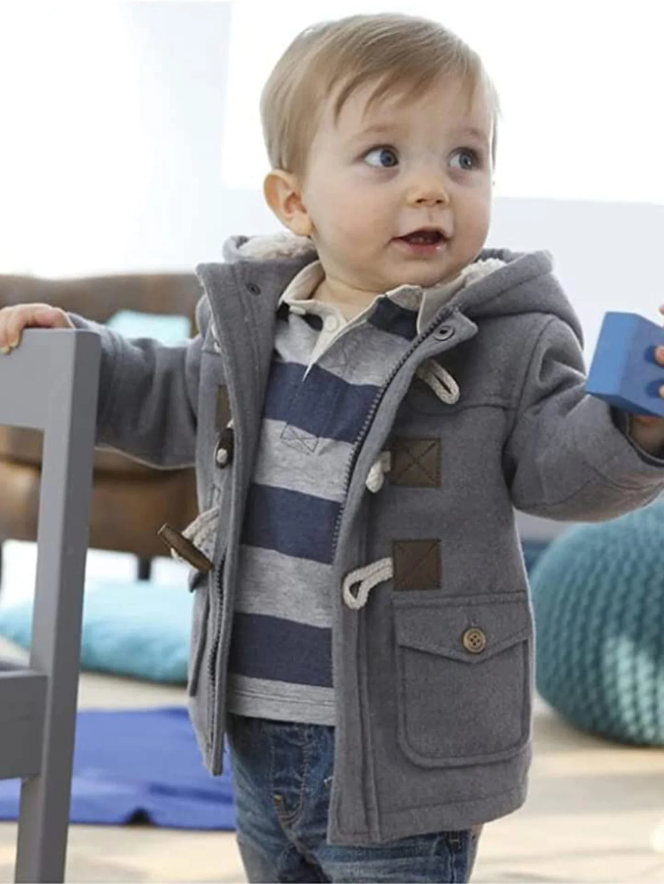 Baby Boys Girls Jacket Hooded Cotton Outerwear Children's Thick Fleece Coat Cashmere Padded Jackets Winter Boys Girls Warm Coats