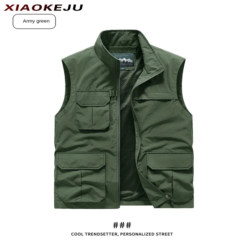 Men's Hunting Vest Clothing Free Shipping Spring Utility Embroidered Tactical Military Multi-pocket Sleeveless Jackets MAN Denim