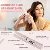 Mini Wireless Hair Straightener Charging Portable USB Hairdresser Roll Straightener Dual-purpose Drill Straightener 다이슨 2