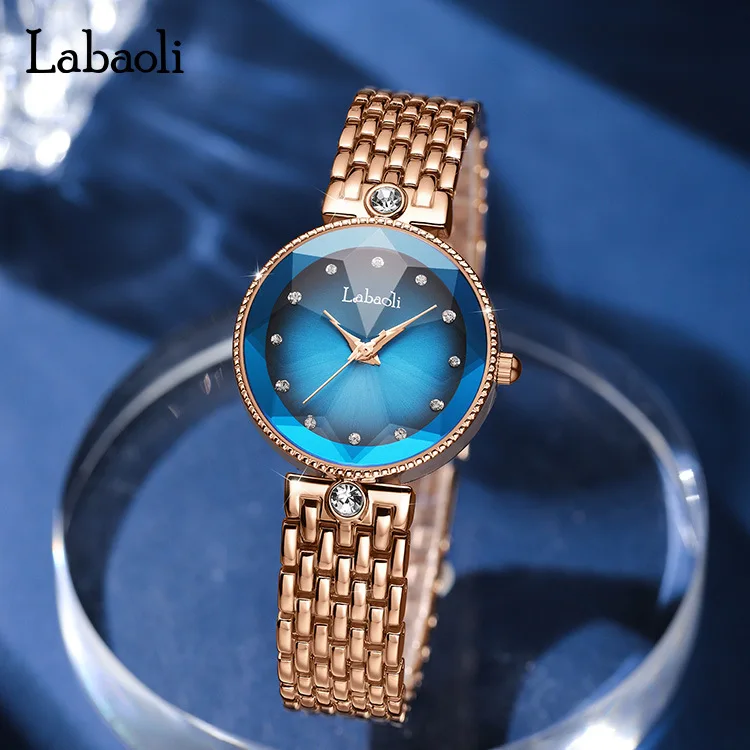 

Часы LABAOLI женские наручные, роскошные брендовые модные элегантные золотистые стальные, повседневные водонепроницаемые