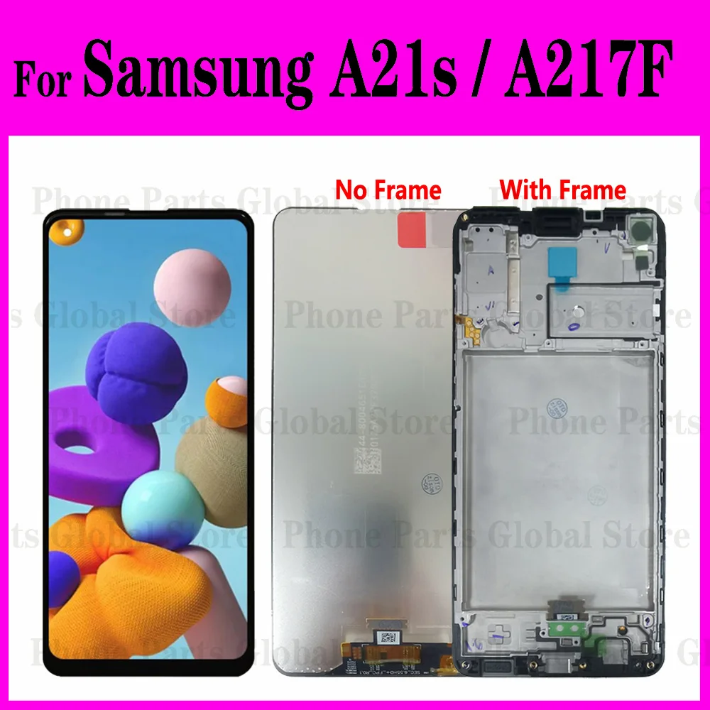 ЖК-дисплей с рамкой для Samsung Galaxy A21s 2020 A217 SM-A217F/DS SM-A217F/DSN, сменный сенсорный экран с цифровым преобразователем в сборе