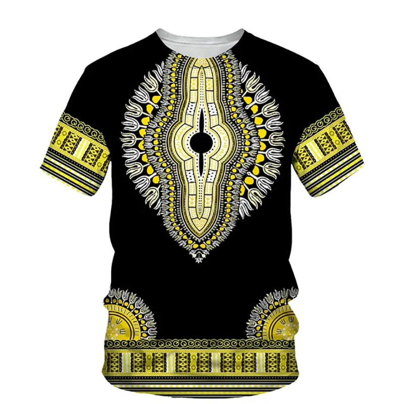 African Print Short Sleeve T Shirt