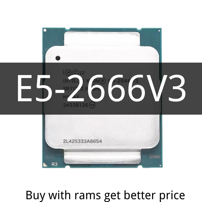 laptop cpu Xeon Processor E5-2666V3 E5 2666v3 E5 2666 v3 2.9GHz Ten Core Twenty Thread CPU 25M 135W LGA 2011-3 latest processor in laptop