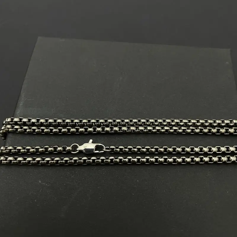 New Pure Titanium Necklace Square Box Chain Width 3mm Lightweight Anti Allergic Square O-chain Fashionable Classic Design Gift