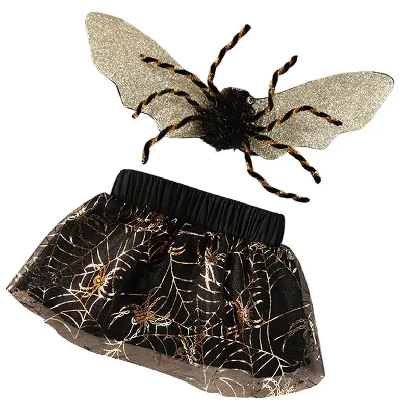 Halloween Dog Costumes Halloween Spider Web Gauze Skirt Lightweight Gothic Dog Apparel Funny Pet Costume With Wings For Cats