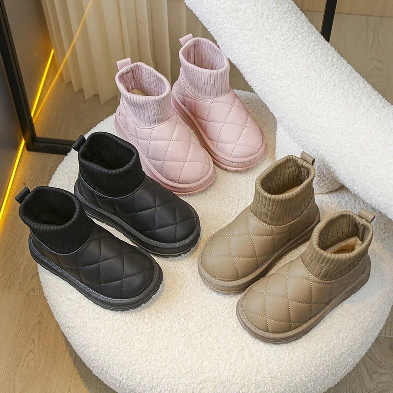Cotton Plush Kids Snow Boots for Autumn Winter
