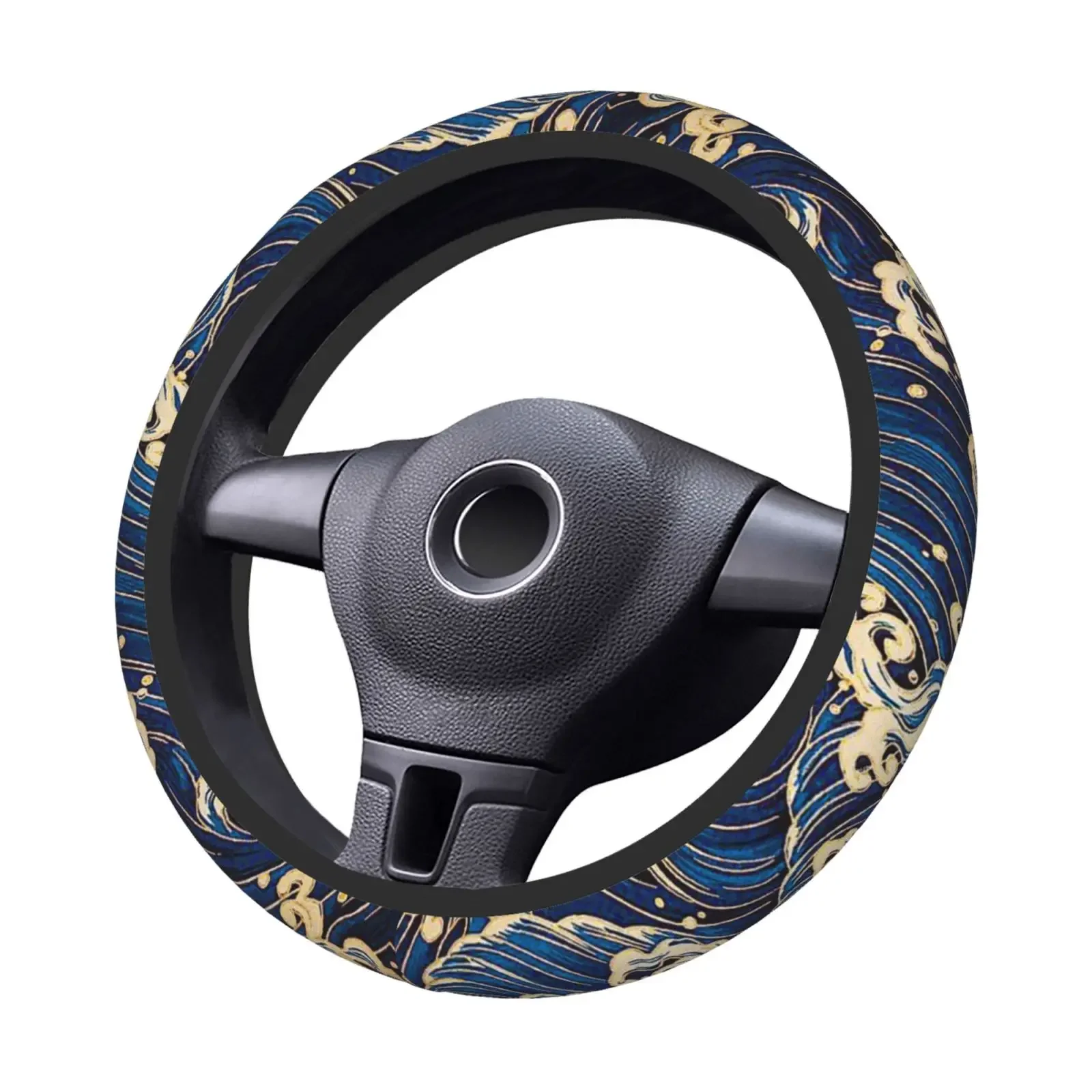 Universale nuovissimo Sakura Wave blu morbido tessuto flessibile per auto Fujiwara Ukiyo-e protezione coprivolante automatico - immagine 3