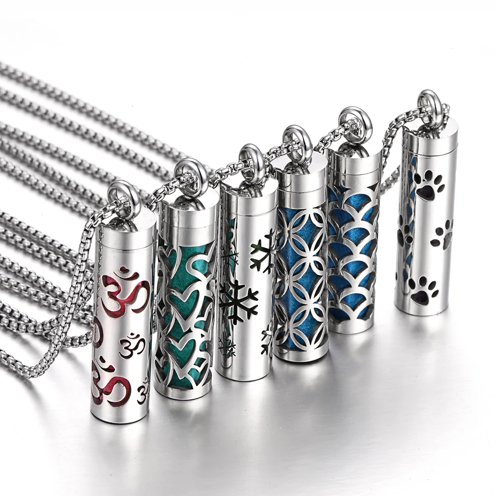 Aromatherapy Essential Oil Diffuser Necklace - Stainless Steel Open Locket Aroma Jewelry