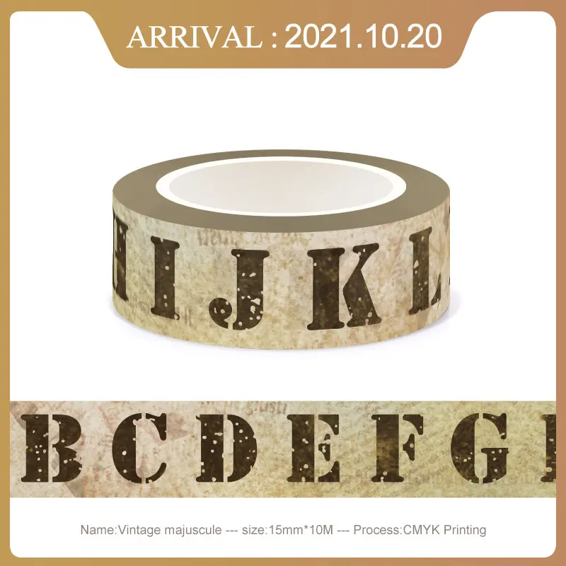 NEW 1PC 10M Decorative Vintage Alphabet Map Letter Newspapers Stamp Washi Tape Paper Adhesive Stickers Cute Journal Stationery 6