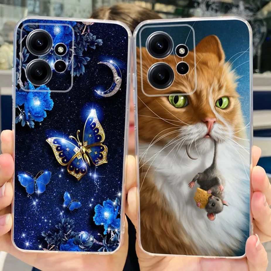 Cute Cat Butterfly Soft Silicone Phone Case - Durable Protective Coque Bumper