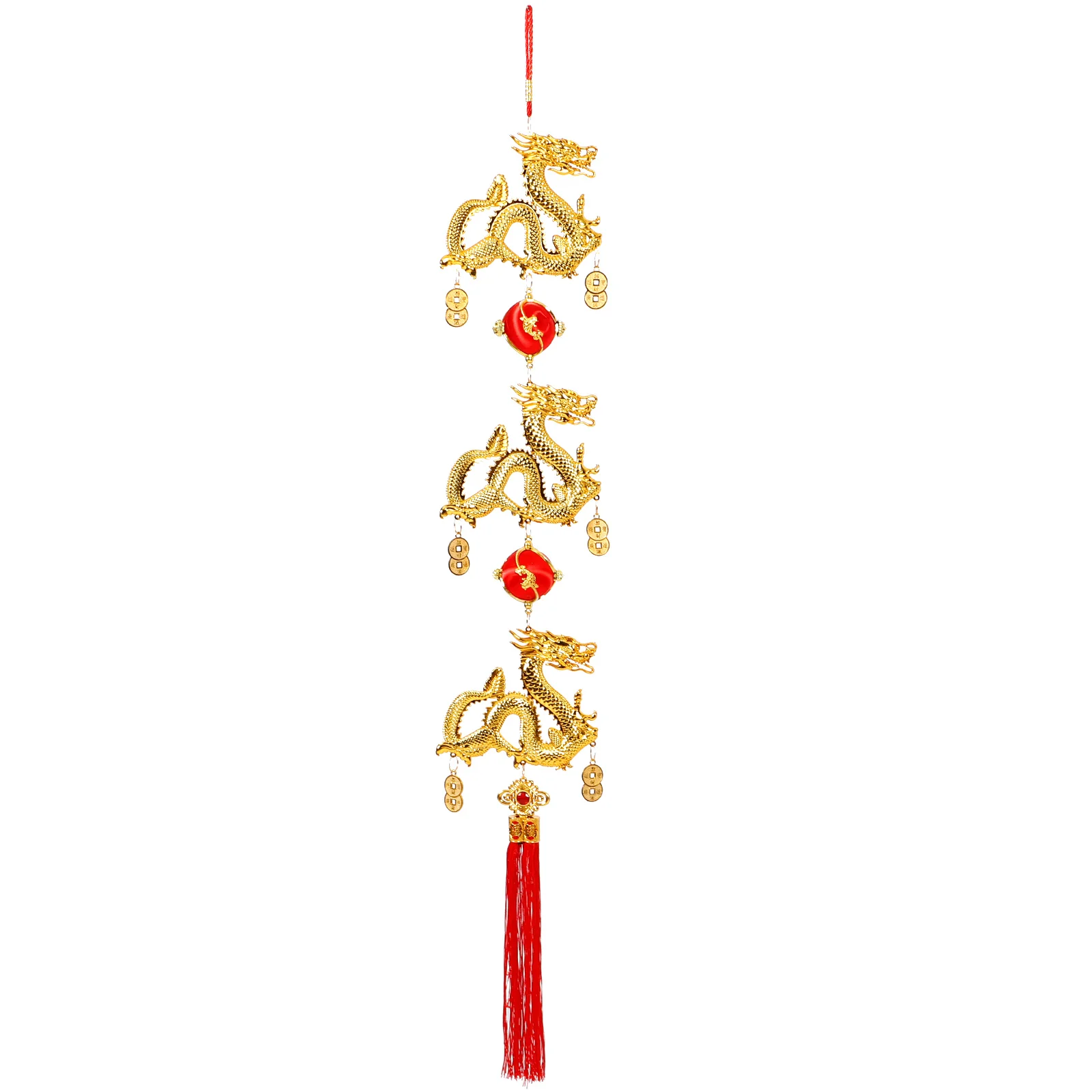 

Chinese New Year Hanging Decoration 2024 Year The Dragon Chinese Knot Gold Feng Shui Pendants Car Spring Festival Luck