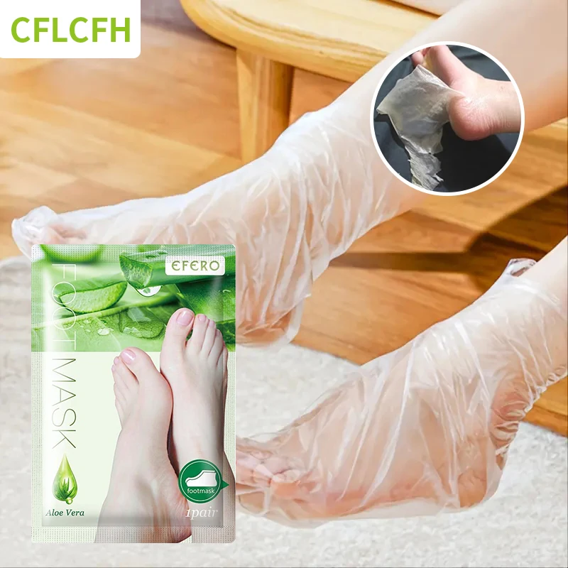 

Exfoliating Foot Mask Aloe Vera Spa Pedicure Socks Anti Drying Cracking Heel Peeling Dead Skin Remover Feet Moisturizing Care