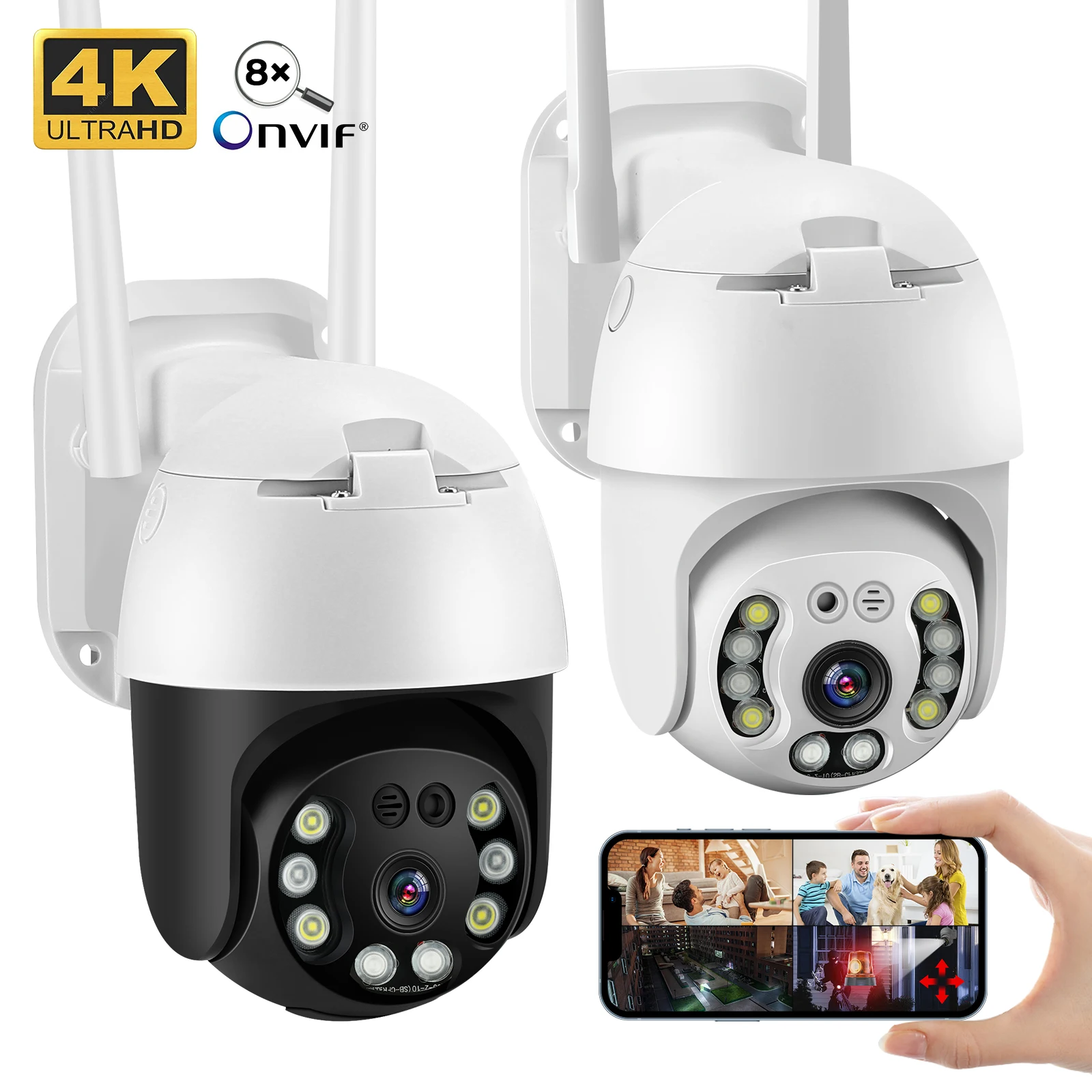 5Mp 8Mp Ptz Wifi Ip Camera Outdoor Full Color Night Vision Videosorveglianza Ai Human Tracking Cctv Wireless Waterproof Securit