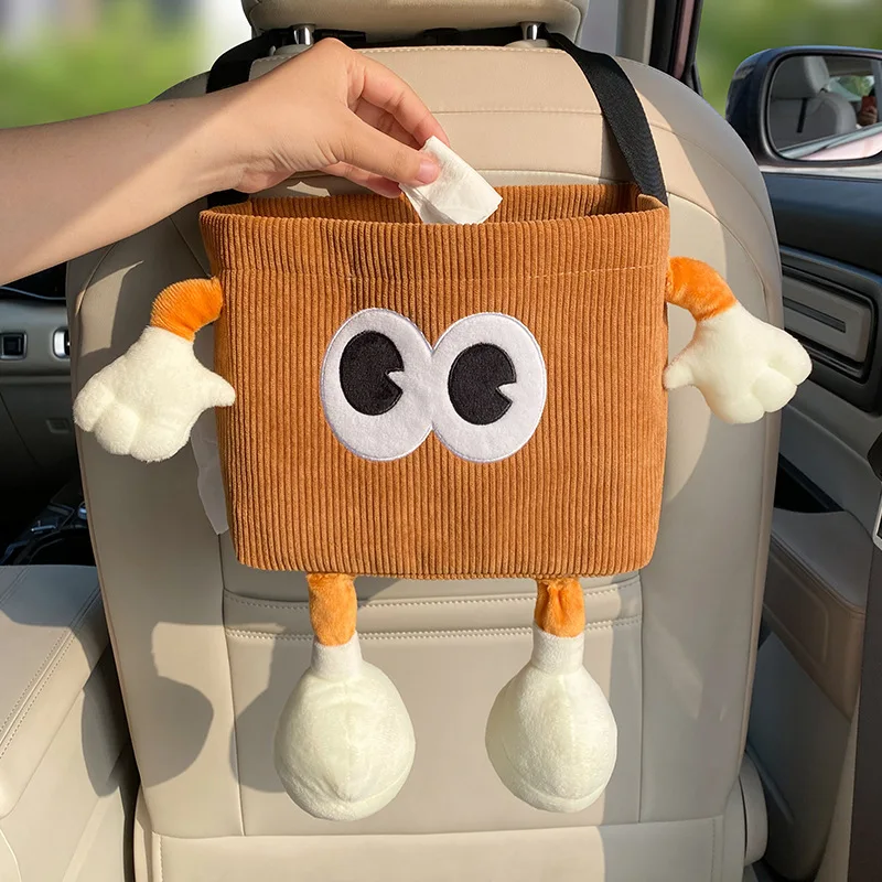 Car Trash Can Tissue Box Cartoon 2-in-1 Car Umbrella Storage Bin Auto Seat Back Hanging Storage Bag Backseat Cup Holder Holder - 3