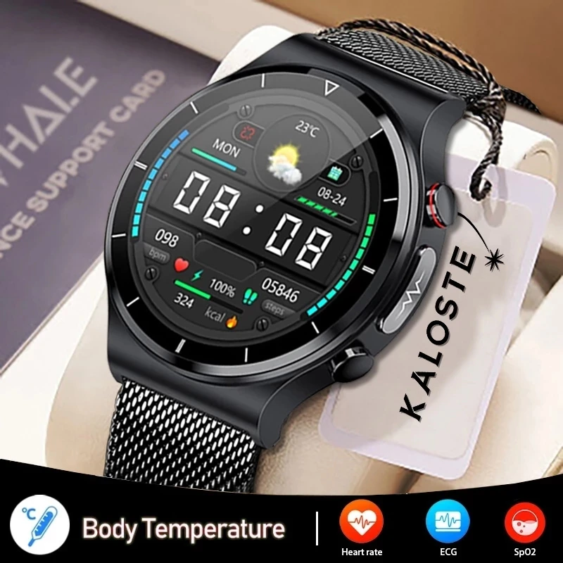 360 360 HD ECG PPG Smart Watch Men Blood Pressure Heart Rate Watch IP68 Waterproof Fitness
