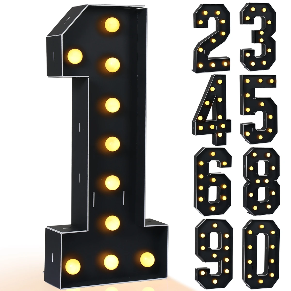 

91,5 см черный гигантский номер 0-9 рамка «сделай сам» коробка для наполнения воздушных шаров 18 30 40 50 лет День рождения искусственное украшение новогодний декор 2024