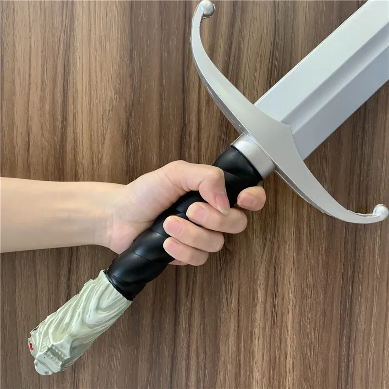 FC Big 1:1 Sword White Wolf Head Sword Weapons Cosplay Prop Role Play Gift Winter Frost 104cm Rubber Unsharpened