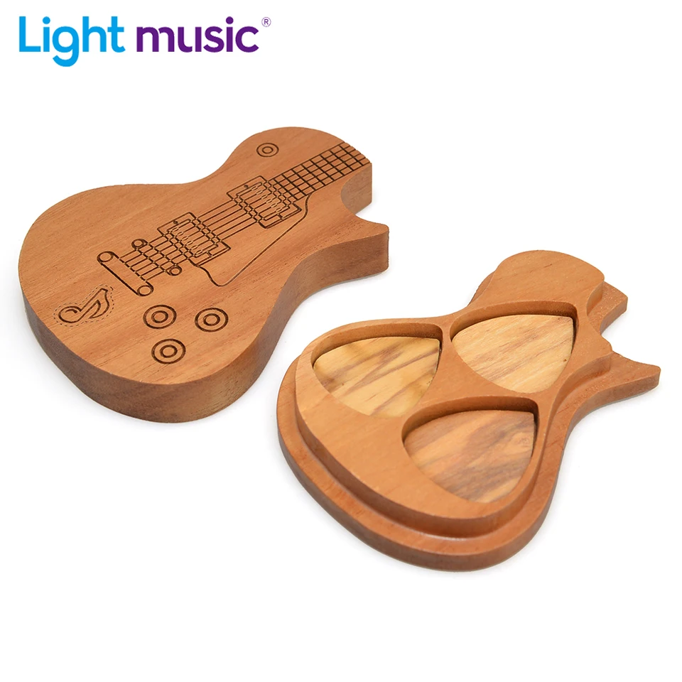 Custodia Portaplettri Per Chitarra In Legno - Regalo Per Chitarristi, Accessorio Elegante - Foto 7