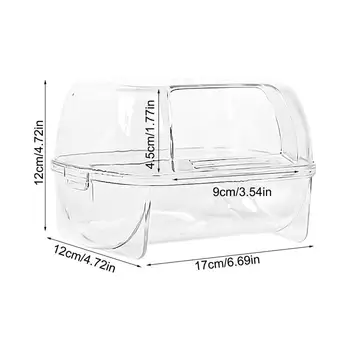 Hamster Bathroom Clear Small Animals Shower Bathtub Cage Accessories Litter Box Hamster Bed For Mice Lemming Gerbils Small 6