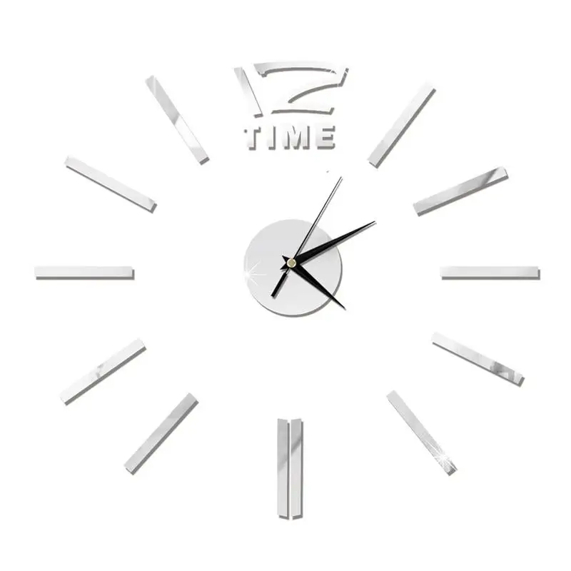 DIY Wall Clock 60cm Frameless Modern 3D Wall Clock Mirror Stickers Home Office Hotel Room Design School Decoration Decor
