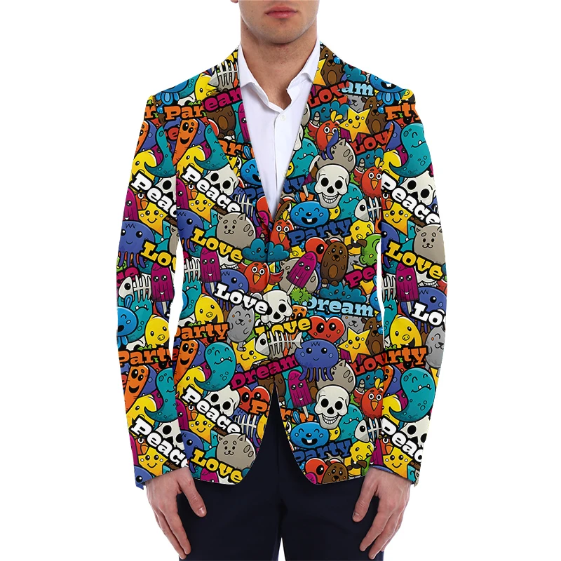 middag zomer flauw Zomerjas mode oversized heren 3d geprint graffiti design slanke blazers man  casual jassen hiphop stijl kleding 5xl| | - AliExpress