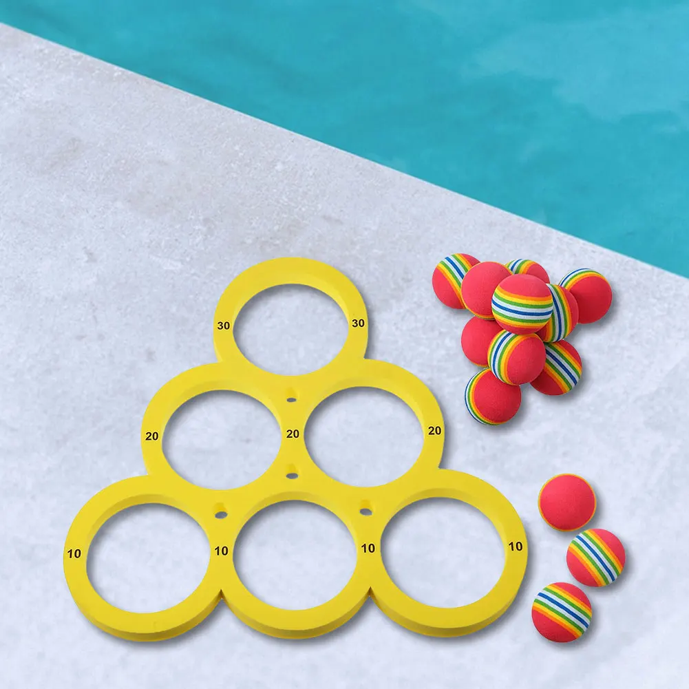 Swim Pool Toys Games Set with 10 Balls EVA throwing circle Water Sports Toys Floating Pool Water for Kids Adults Game