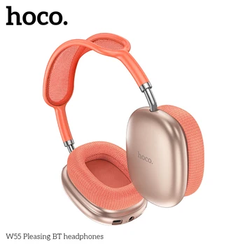 HOCO W55 فوق الأذن سماعة بلوتوث سماعة رأس لاسلكية للموسيقى Mic HiFi سماعات الصوت صوت ستيريو سماعات أذن رياضية 40 مللي متر AUX TF 2