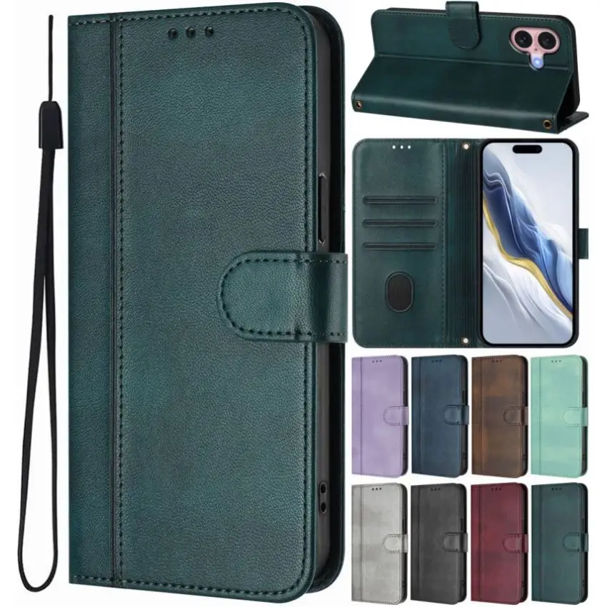 Vintage Flip Wallet Phone Case with Card and Cash Slots