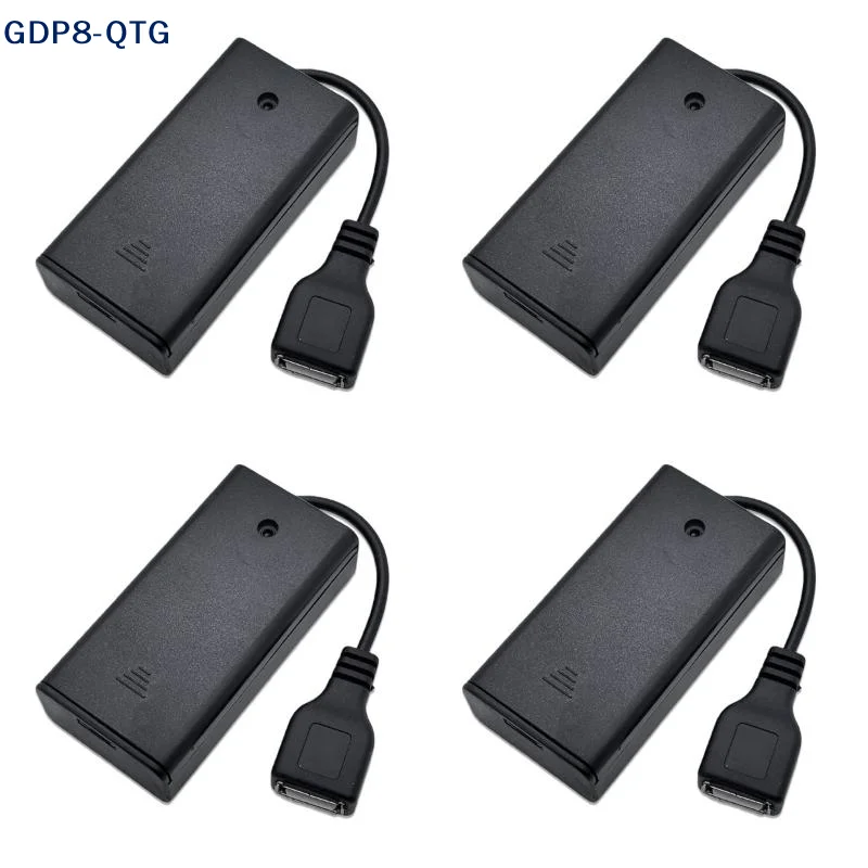 1/4개 확장 케이블 포트 커버 2*AA 3V USB 여성형 배터리 케이스 홀더 블록 조립용 LED 라이트 키트 스위치 및 커버 포함