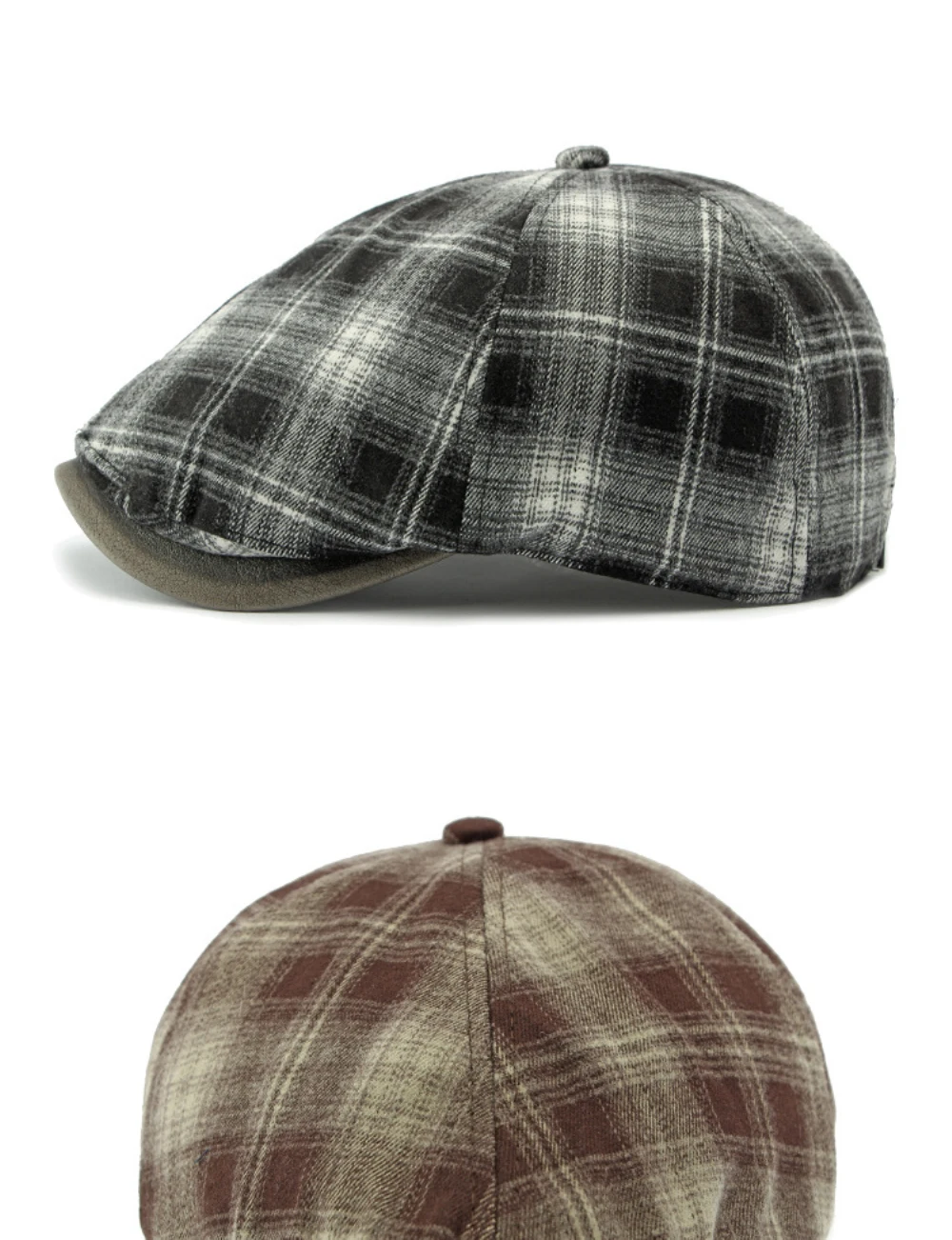 HT4574 Baskenmützen für Männer und Frauen Vintage Künstler Maler Baskenmütze Männliche und Weibliche Flache Kappe Frühling Herbst Winter Karierte Achteckige Baskenmütze – Detail 9