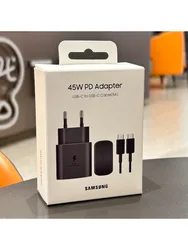 45W Super Fast Charger with Type C Cable - EU Adapter for EU Black 1M Cable