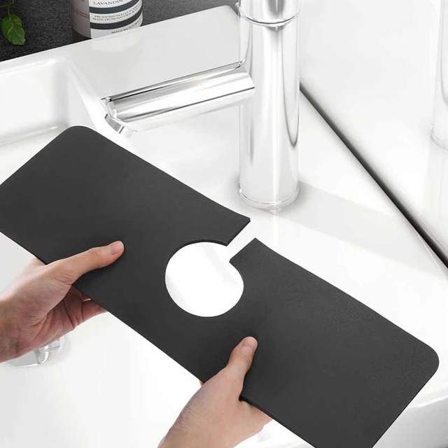 Ternal Sinkmat for Kitchen Faucet, Original Design, Absorbent Microfiber  Fabric, Machine Washable Splash Guard & Drip Catcher For Around Faucet  Handle