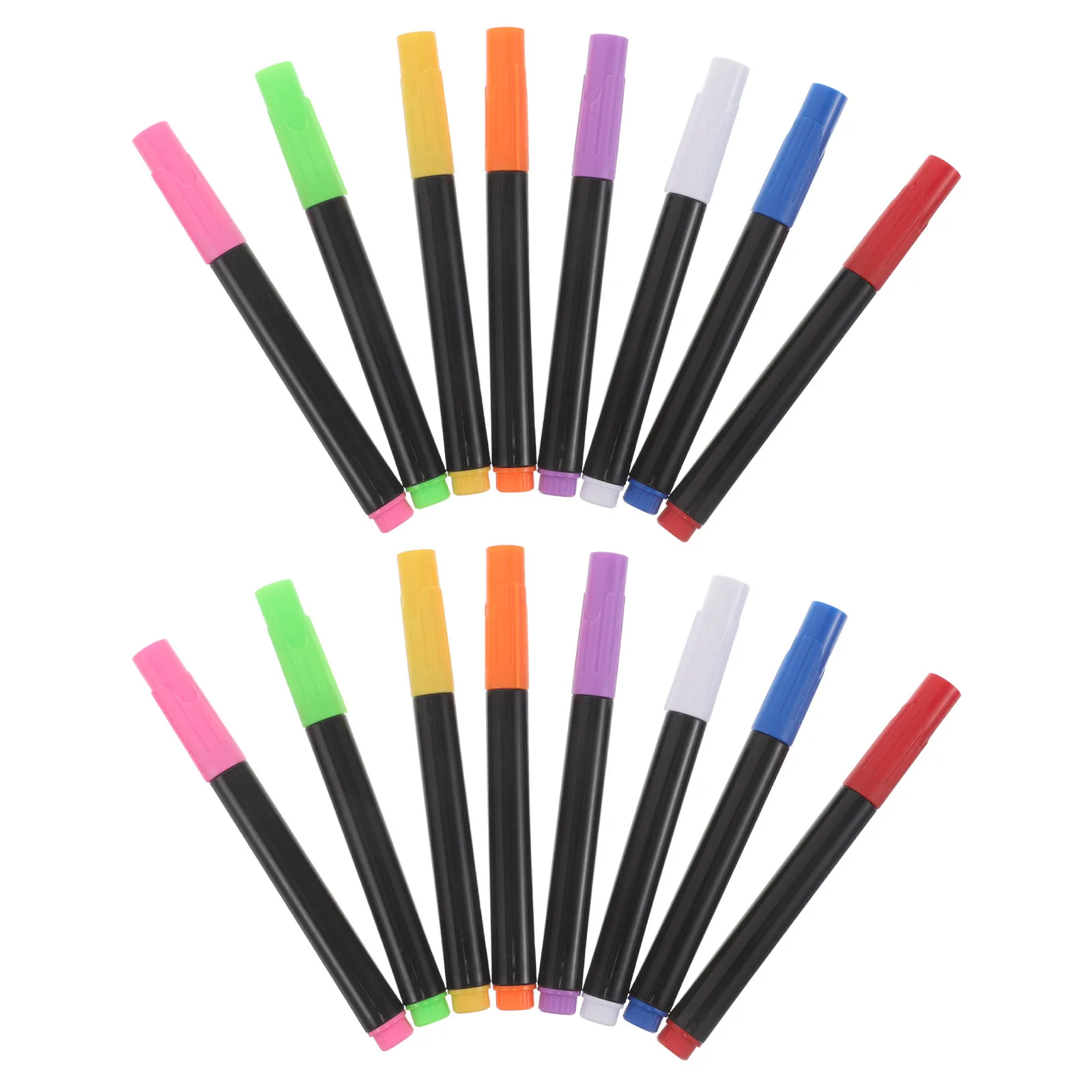 16Pcs 수용성 화이트 보드 마커 네온 액체 분필 펜 부드러운 쓰기 건식 지우기 사무실 용 지울 수있는 유리 보드 마커