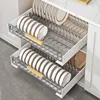 Kitchen Dish Storage Rack Cabinet Pull-out Bowl Rack Pull-out Basket Cabinet Drawer Type Storage Rack BowlPlate Plate Drain Rack 3
