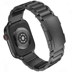 Premium Titanium Metal Strap for Smartwatches - Comfortable Wristband (Black)