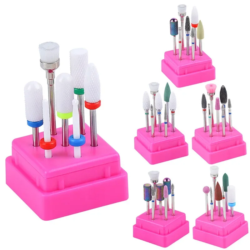 

7pcs / set Ceramic Nail Drill Bits Diamond Milling Cutter Manicure Tool Set Tungsten Carbide nail cutters Nail Art Accessories