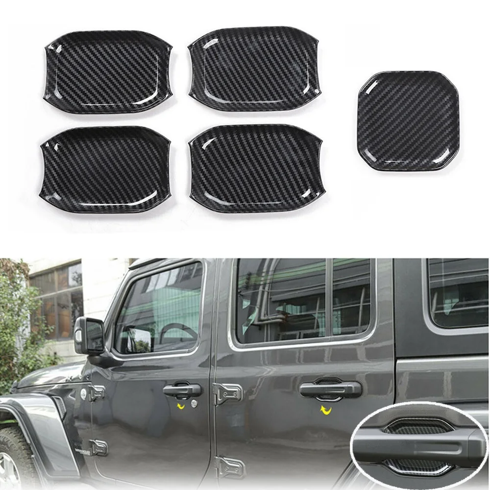 

Auto Door Handle Bowl Exterior Decor Cover Sticker Cup Trim For Jeep Wrangler JL 4-Door 2018 2019 2020 2021 Exterior Parts