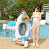 Kids Airplane Shape Infant Float Pool Swimming Ring Inflatable Circle Baby Seat with Steering Wheel Summer Beach Party Pool Toys 3