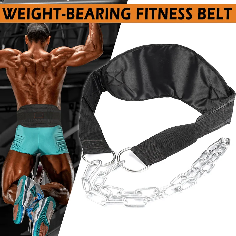 Fitness Dip Belt with Heavy Duty Steel Chain Double Stitching Weightlifting Bodybuilding Belt Weightlifting Bodybuilding 6
