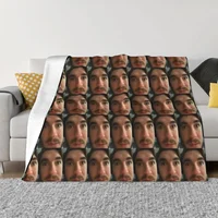 Jschlatt Game Blanket Cartoon Flannel Funny Warm Throw Blankets for Chair Covering Sofa Spring/Autumn 1