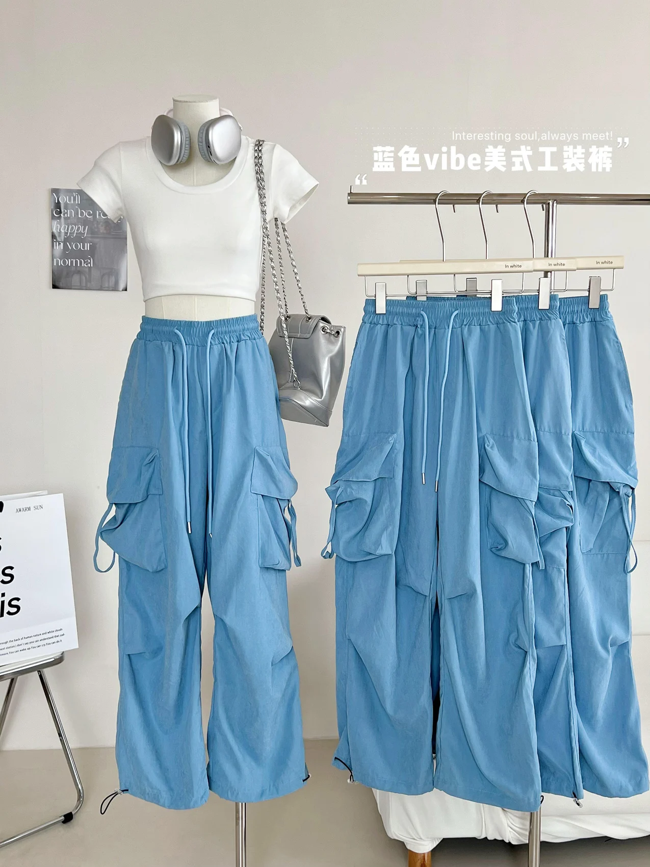 

Chic Pleated Cargo Pants Woman Comfortable Retro Sexy Street Trousers Loose Women Pants Trousers Mom Pant For Women