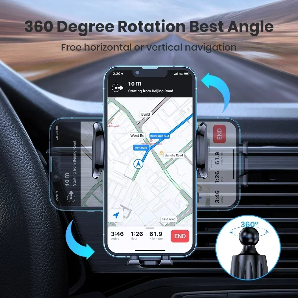TOPK Magnetic Car Phone Holder with Upgraded Steel Hook Air Vent Mount