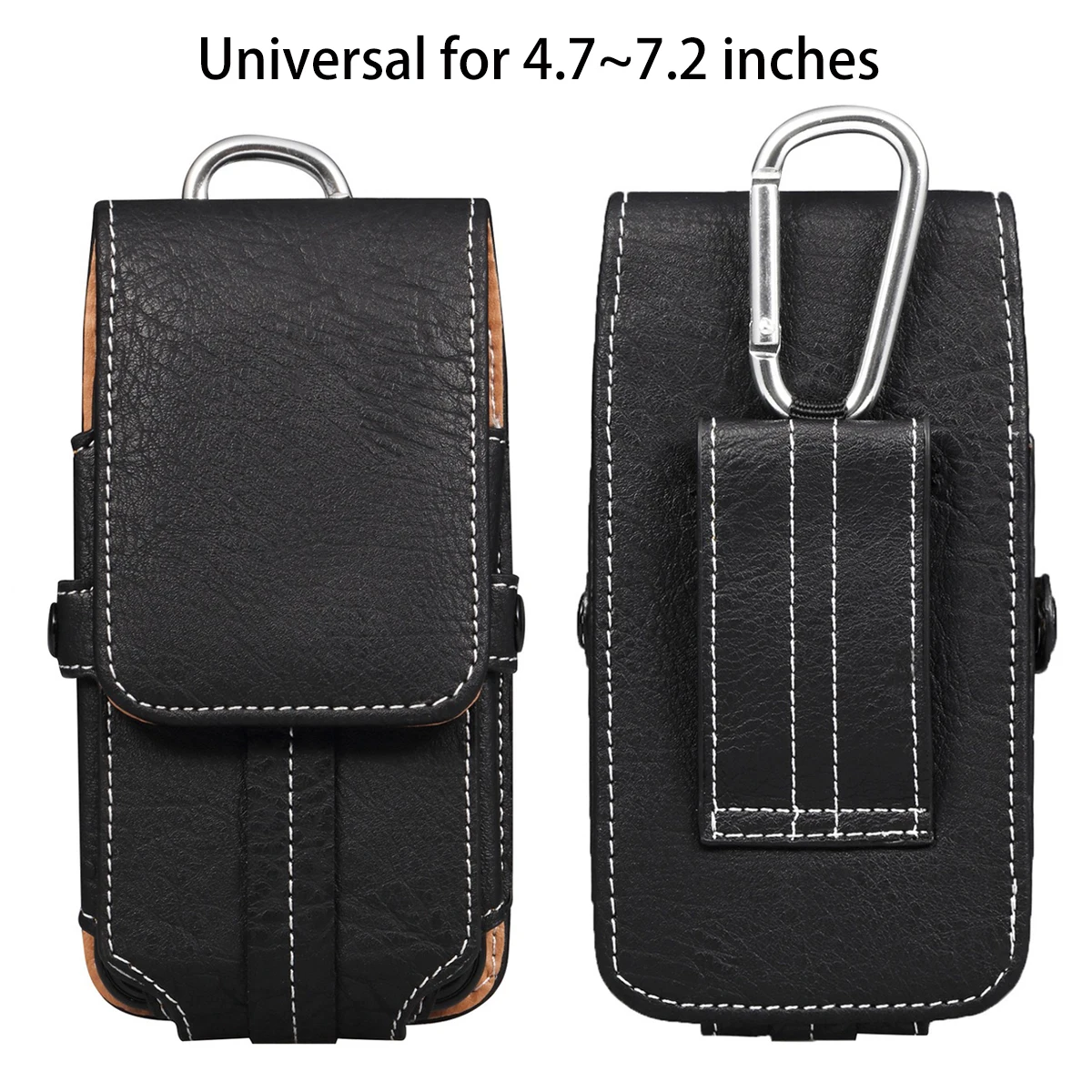Deluxe Leather Phone Holster Belt Pouch with Card Pocket and Adjustable Waist Bag