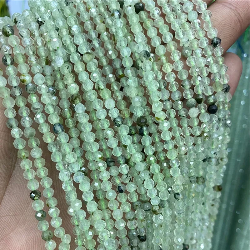 Small Green Natural Stone Faceted Beads