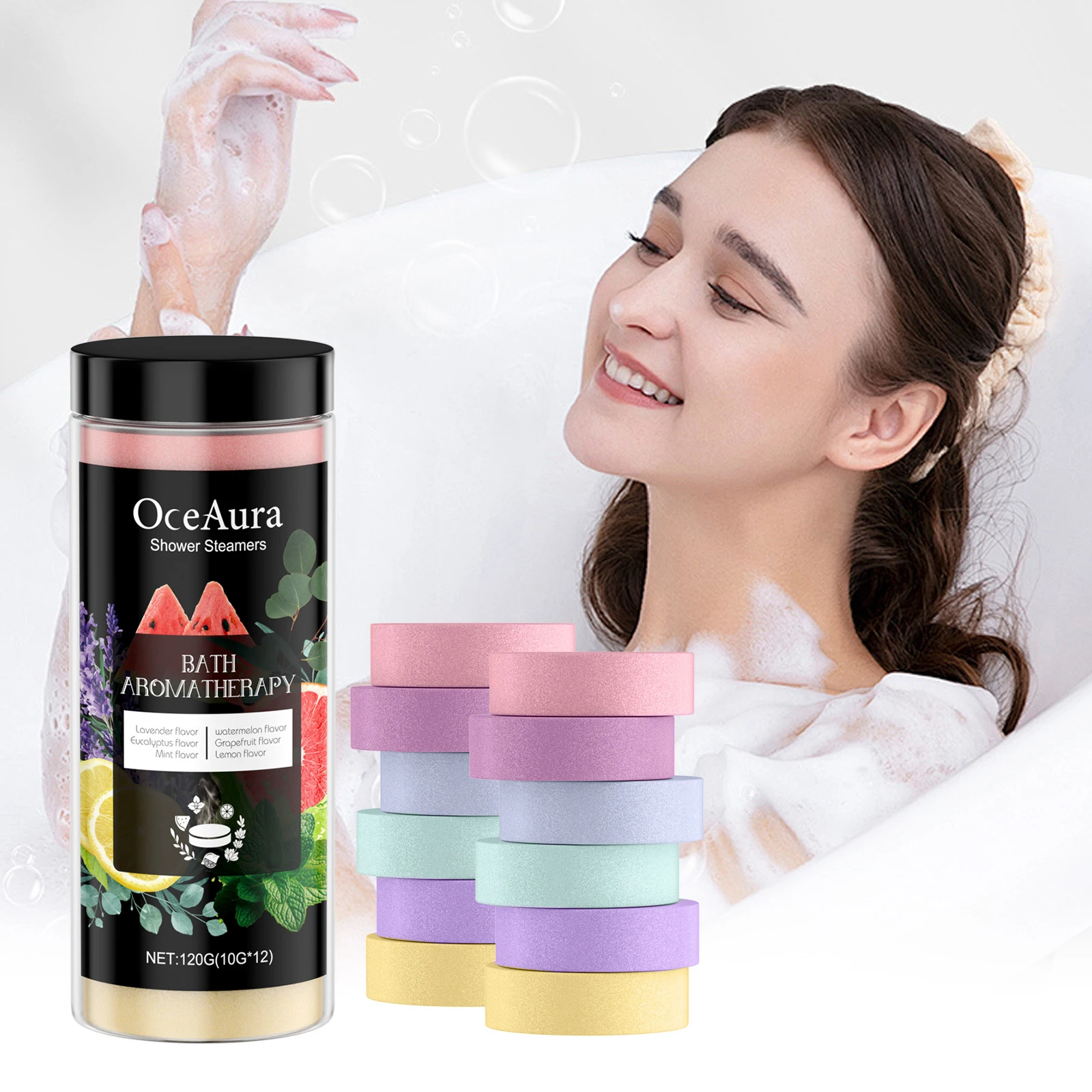 Aromatherapy Shower Steamer Tablets - 12 Pack Self Care & Relaxation Gift Set
