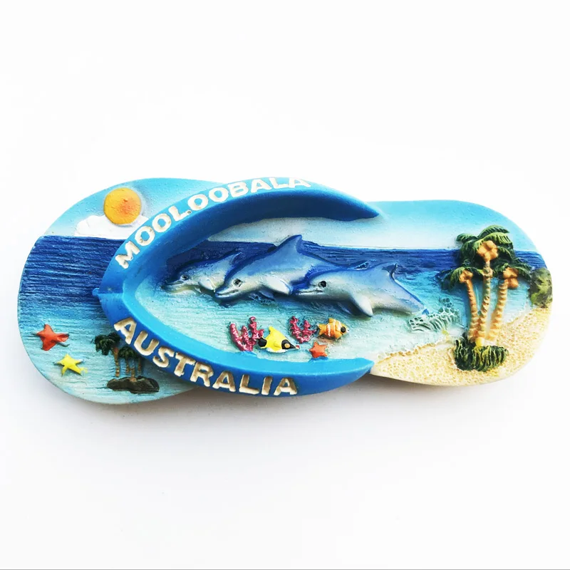 

Fridge magnet Australian landscape slipper design new message stickers travel souvenirs resin refrigerator stickers decorations